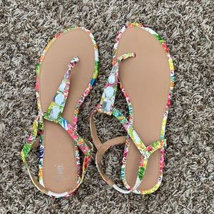 Floral strap sandals